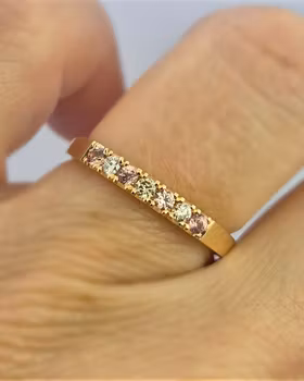 Peach & Champagne - Alliansring i 18K guld