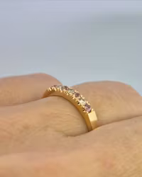Peachy Champagne - Alliansring i 18K guld