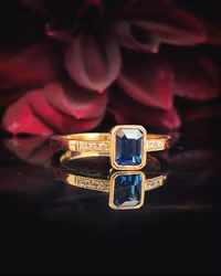 Empress Teal - Safir & briljantring i 18 K guld
