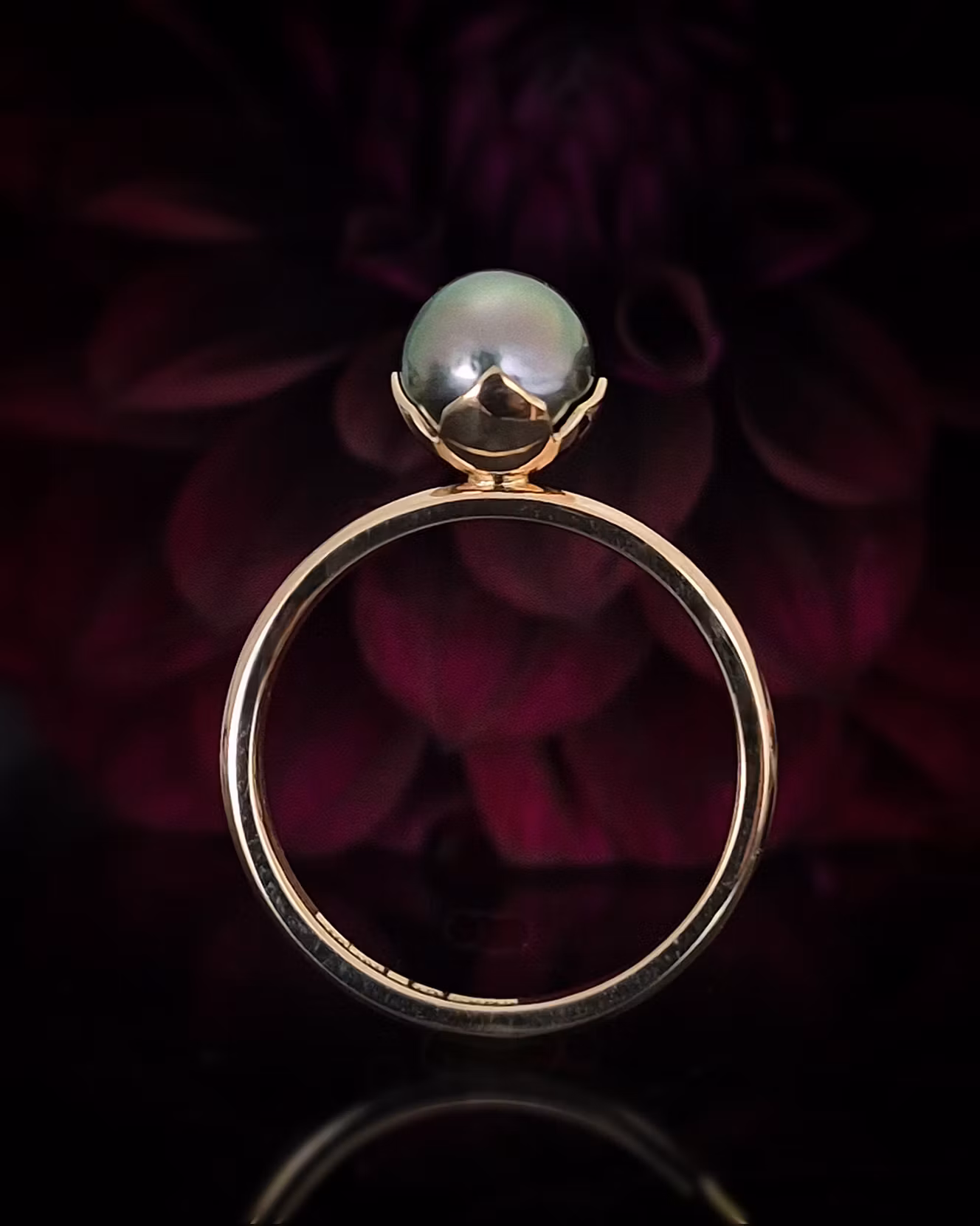Tahitiflower - pärlring i 18K guld