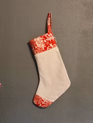 Vit julstrumpa med spets