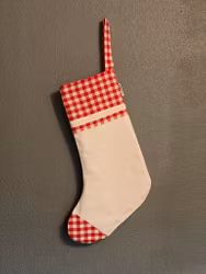 Vit julstrumpa med spets