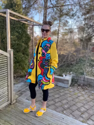 Kort kappa/jacka ”Flower power”