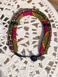 Dubbelt grövre halsband cerise/brun nyans