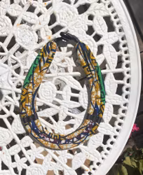 Tripoel halsband senap/blå/grön nyanser