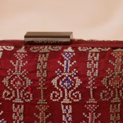 Handbag Clutch-Box Red Silk