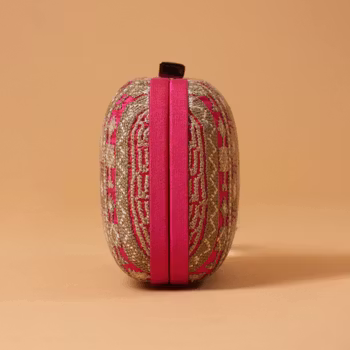 Handbag Clutch-Box Pink Silk