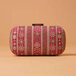 Handbag Clutch-Box Pink Silk