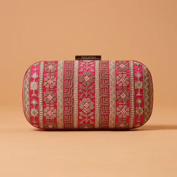 Handbag Clutch-Box Pink Silk