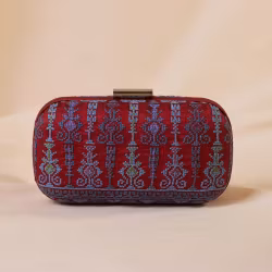 Handbag Clutch-Box Red Silk