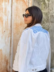 Moon of Bethlehem on white - Denim Jacket