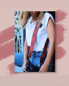 Hand Embroidered Camera Strap & Bag Strap