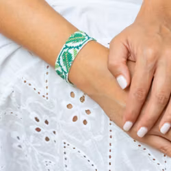 Handmade Beaded Bracelet - The Leaf