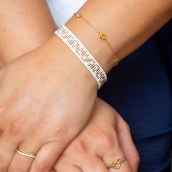 Handmade Beaded Bracelet - Tulip, in Gold