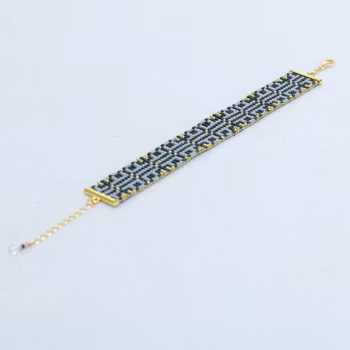 Handmade Beaded Bracelet - Chain Mail, in Grey