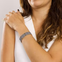 Handmade Beaded Bracelet - Chain Mail, in Grey