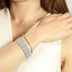 Moody Blue Handmade Beaded Bracelet - Chain Mail