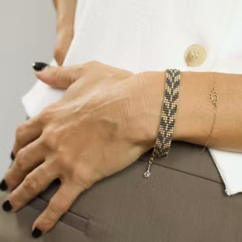 Grey Handmade Bead Bracelet - The Trees