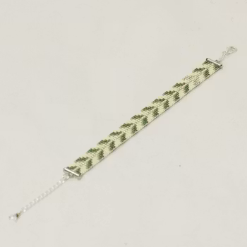 Handmade Bead Bracelet - The Trees, in Olive Green