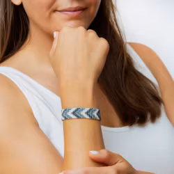 Handmade Grey Beaded Bracelet - Sickles