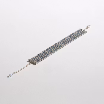 Moody Blue Handmade Beaded Bracelet - Chain Mail