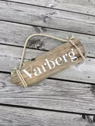 Apelviken/Varberg - skylt av drivved