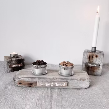 Skålar på drivved - Russin & Mandel