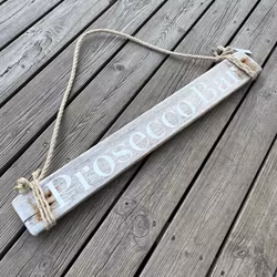 Prosecco bar - skylt av drivved