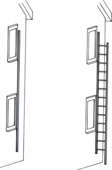 Utrymningsstege fällbar