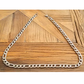 Silverfärgad Figaro-kedja i Rostfritt Stål