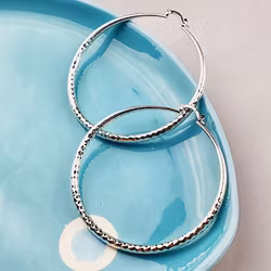 Silverpläterat Örhänge BIG CIRCLE 6o mm.