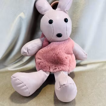 Kanin väska rosa ljus