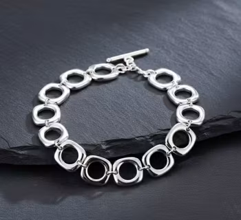 Tidlös Elegans – Fyrkantigt Länkarmband