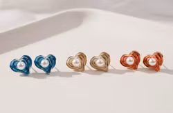 Pärlhjärtan i emalj