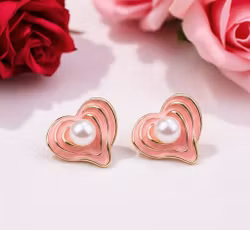 Pärlhjärtan i emalj