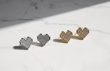 Pixel Heart Sparkle Earrings