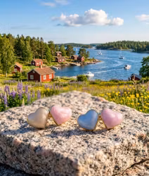 Hjärtörrhängen i Pastell