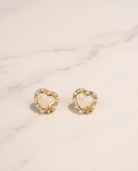 Hjärtformade Örhängen med Pärlkant – "Vintage Love Collection"