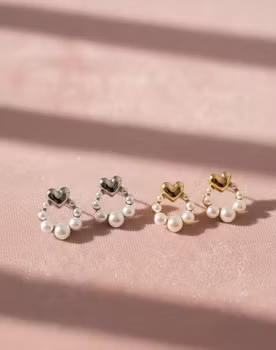 Hjärtats Pärlkrans Örhängen