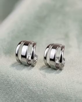 Trippel-hoops i guld och silver