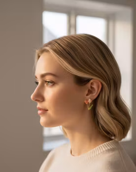 Vårblomman Örhängen – Dubbla Tulpaner i Pastell