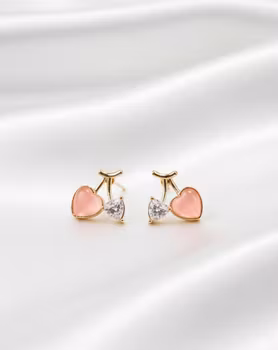 Cherry Love Studs – Rose & Crystal