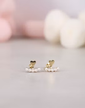 Hjärtat & Pärlan – Eleganta Ear Jackets