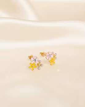 Blomstrande Elegans – Små blommiga örhängen i pastell