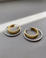 Dua Hoop Örhängen – Guld & Silver