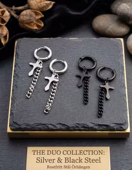 The Duo Collection: Cross & Chain Hoops