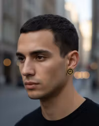 Tidlös Elegans – Guldpläterade Örhängen med Romerska Siffror