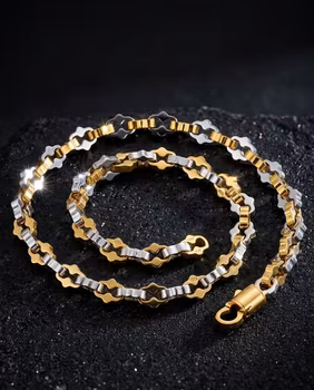 Guld- och silverskimrande länkarmband "Duo-Charm"