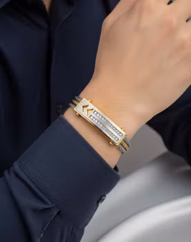 Elegans i Stål – Twin Tone Armband