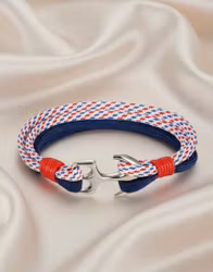 Maritim Lycka – Ankarmband i Rött, Vitt och Blått